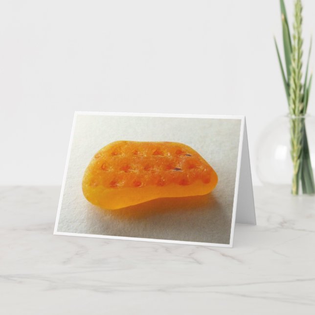 Tarjeta Vidrio marino Naranja brillante poco común con tex (Anverso)