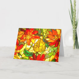 Tarjeta Vidrio poinsettia flor vintado floral