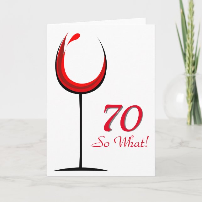 Tarjeta Vidrio Rojo Motivacional 70 cumpleaños (Anverso)