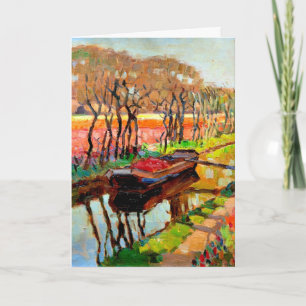 Tarjeta Viegers - Un bote gordo en los campos holandeses d