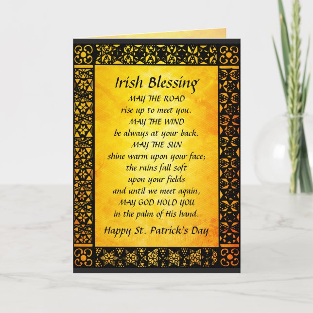 Tarjeta Vieja bendición irlandesa, el día de St Patrick (Anverso)