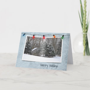 Tarjeta Vieja cabina en Winter Woods