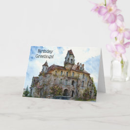 Tarjeta Vieja Casa de Castillo Manor Antiguo Cumpleaños