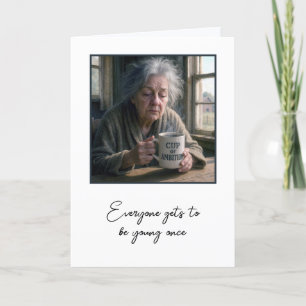Tarjeta Vieja con café matutino