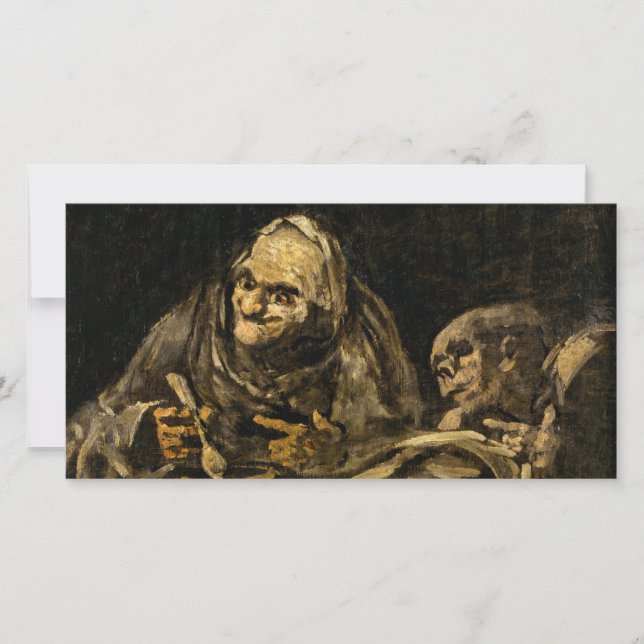 Tarjeta Vieja con esqueleto (muerte) (Francisco Goya) (Anverso)