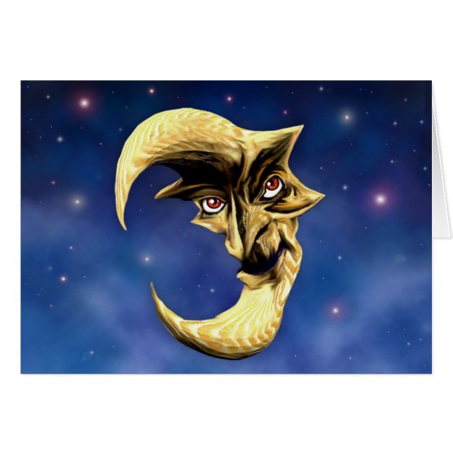 Tarjeta vieja de la luna del diablo (Anverso (Horizontal))