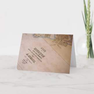 Tarjeta vieja del mapa de Houston