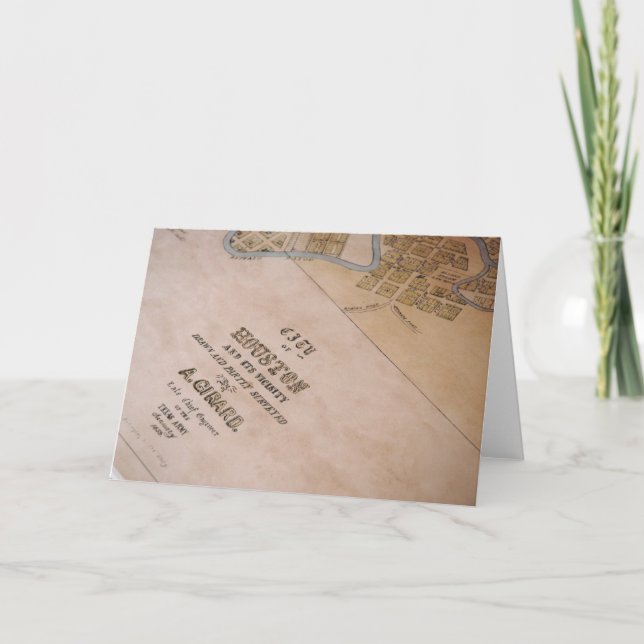 Tarjeta vieja del mapa de Houston (Anverso)