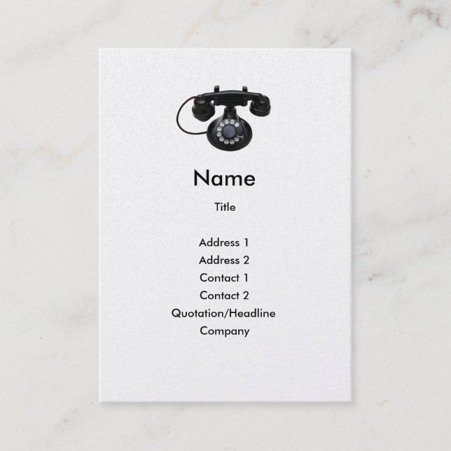 Tarjeta vieja del perfil del teléfono (Anverso)