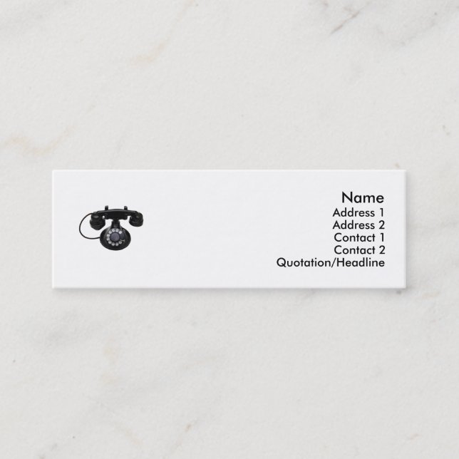 Tarjeta vieja del perfil del teléfono (Anverso)