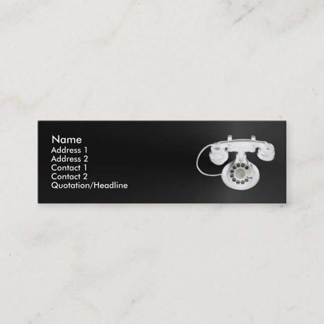 Tarjeta vieja del perfil del teléfono (Anverso)