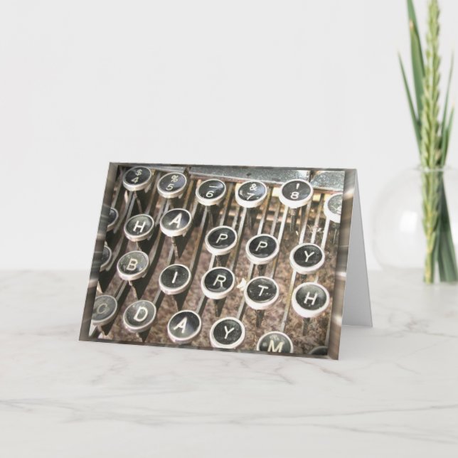 Tarjeta Vieja escritora Cumpleaños Saludo (Anverso)