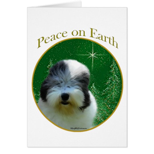 Tarjeta Vieja paz inglesa del perro pastor