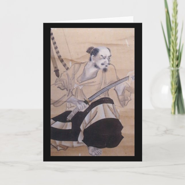 Tarjeta Vieja pintura japonesa del samurai (Anverso)