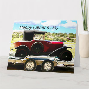 Tarjeta Viejo auto de Citroen en un remolque en Francia