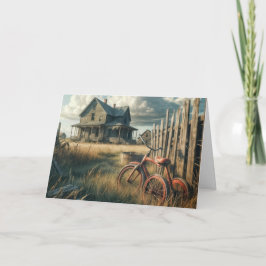 Tarjeta Viejo Bicicleta Rojo de Cumpleaños