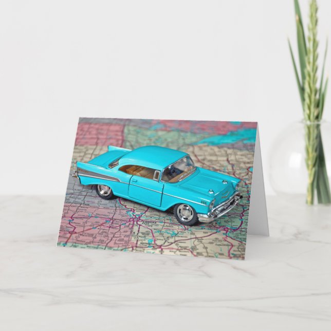 Tarjeta Viejo coche de 1957 para el Día del Padre (Anverso)