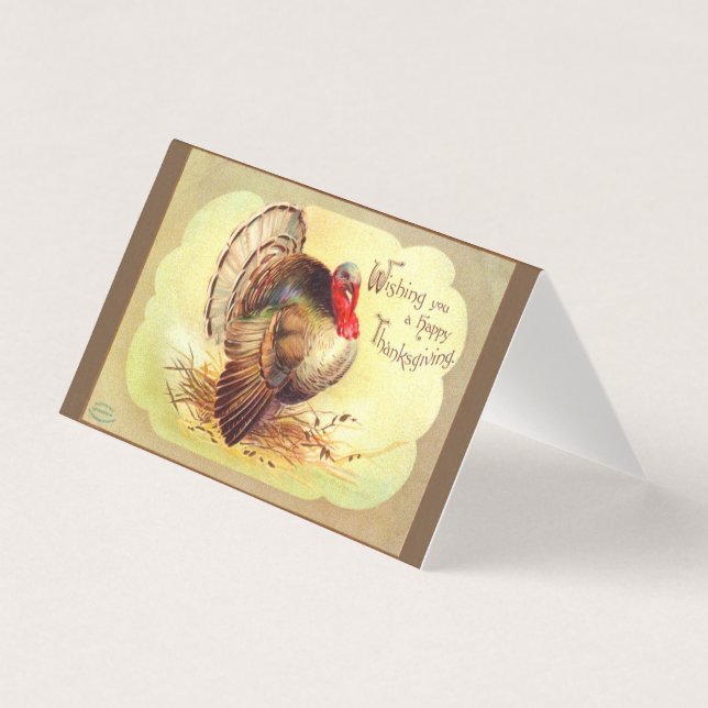 Tarjeta Viejo Día de Acción de Gracias Turquía (Anverso)