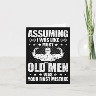 Tarjeta Viejo Hombre Halterofilia Levantamiento de pesas