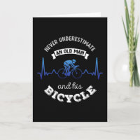 Viejo Hombre y su regalo de ciclismo de bicicleta