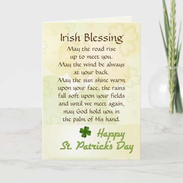 Tarjeta Viejo irlandés bendice a Personalizado del Día de  (Anverso)