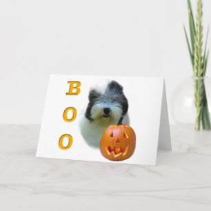 Tarjeta Viejo perro pastor inglés Halloween Boo