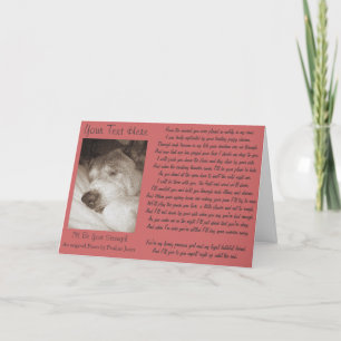 Tarjeta viejo poema de compasión animal de perro akita dur
