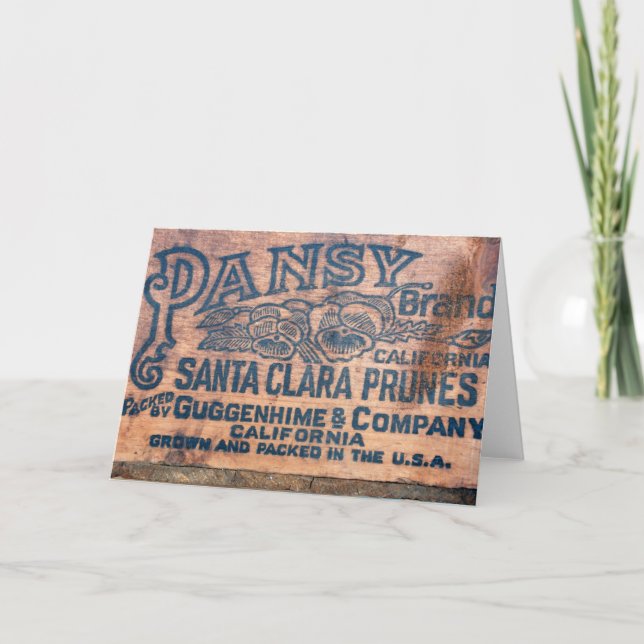 Tarjeta Viejo Vintage US Wooden Shipping Crate (Anverso)