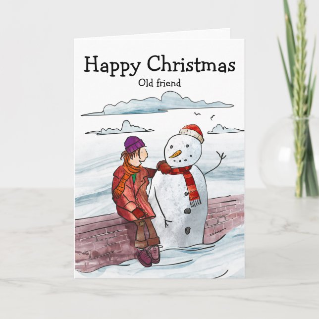 Tarjeta Viejos amigos en Navidades (Anverso)