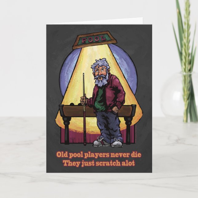 Tarjeta Viejos jugadores de la piscina (Anverso)