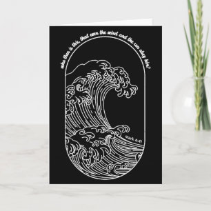 Tarjeta Viento Vintage Y Olas Obedecen Cristiano Jesús Jap