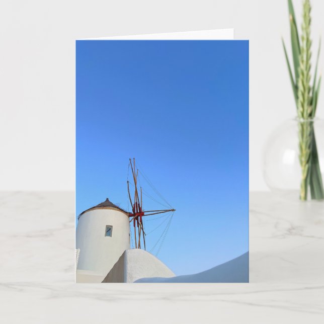Tarjeta Vientos de Santorini Fotografía de Oia Grecia (Anverso)