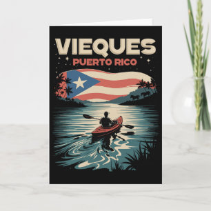 Tarjeta Vieques Isla de Puerto Rico Recuerdo Bandera Puert