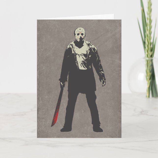 Tarjeta Viernes 13 | Arte de caracteres Jason Voorhees (Anverso)