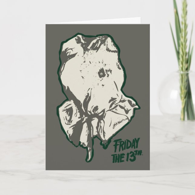 Tarjeta Viernes 13 | Jason Voorhees Burlap Sack (Anverso)