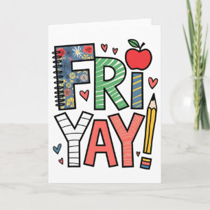 Tarjeta Viernesyay Feliz viernes Vibraciones de fin de sem