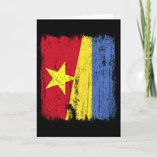 Tarjeta Vietnam Ucrania Media Bandera Vietnamita Ucraniano