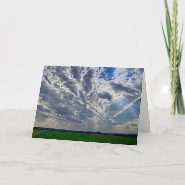 Tarjeta Vigas de sol en forma de mano (Anverso)