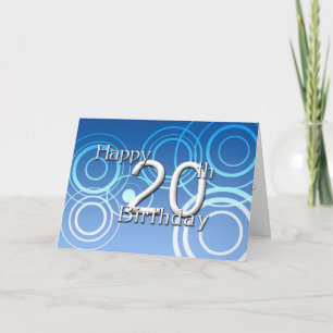 Tarjeta Vigésimo cumpleaños feliz (cumpleaños)