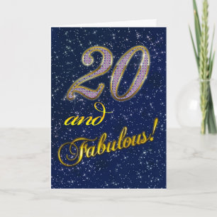 Tarjeta vigésimo cumpleaños para alguien fabuloso