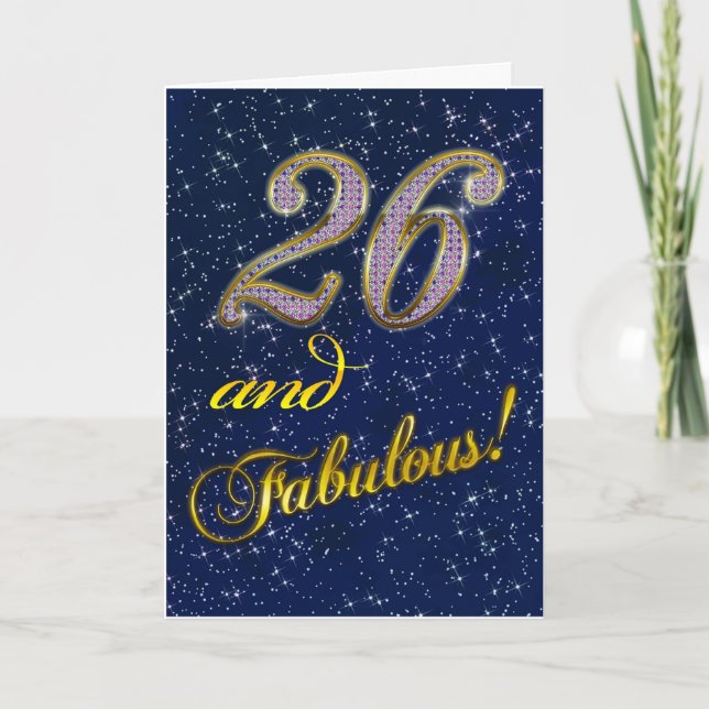 Tarjeta vigésimo sexto cumpleaños para alguien fabuloso (Anverso)