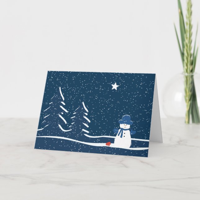 Tarjeta Vigilia del muñeco de nieve (Anverso)