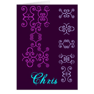 Tarjeta VIII de nombre del diseñador Chris