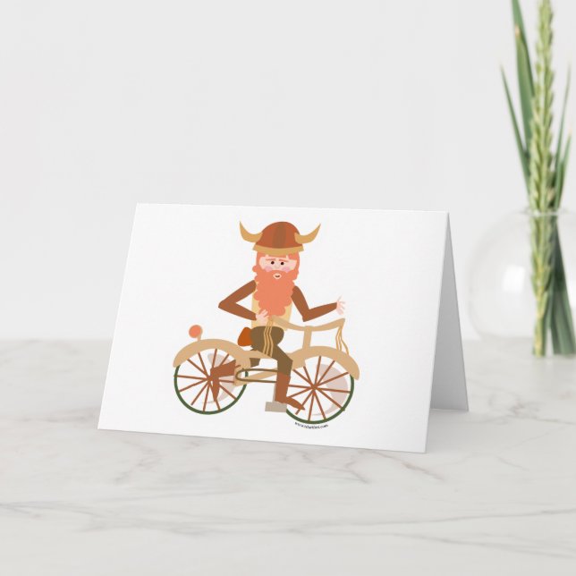 Tarjeta Viking en bicicleta (Anverso)