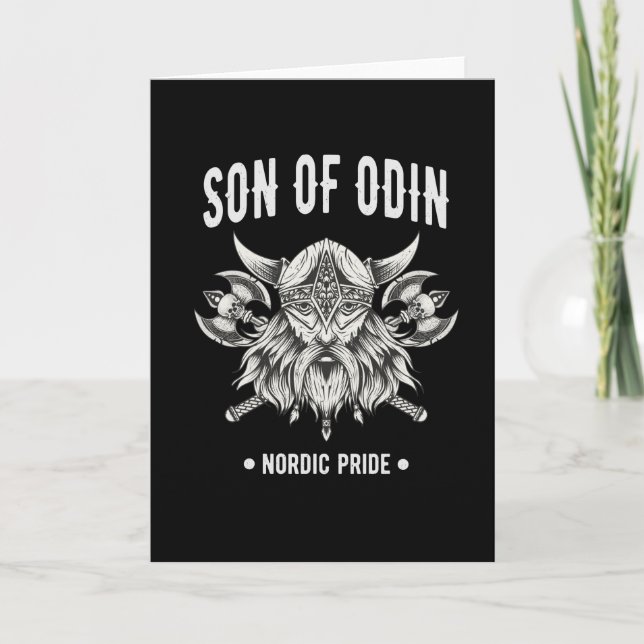 Tarjeta Viking Warrior Hijo De Odin Norse Mythology Asatru (Anverso)