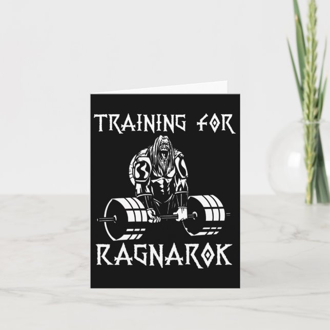Tarjeta Vikings Workout Set Deadlift Nórdico Man Gift (Anverso)