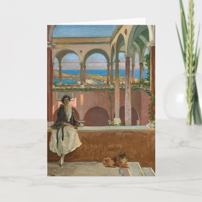 Tarjeta Villa en la Riviera | Sir John Lavery (Anverso)