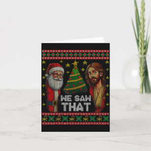 Tarjeta Vimos que Jesús y Santa Cristiano Suéter feo de Na