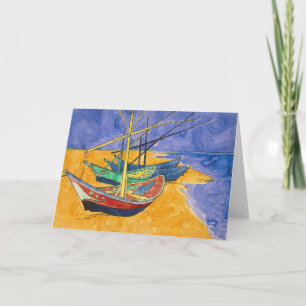 Tarjeta Vincent van Gogh - Barcos pesqueros en la playa