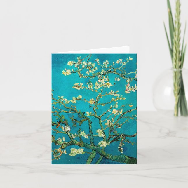 Tarjeta Vincent Van Gogh Blossoming Almond Tree Floral Art (Anverso)